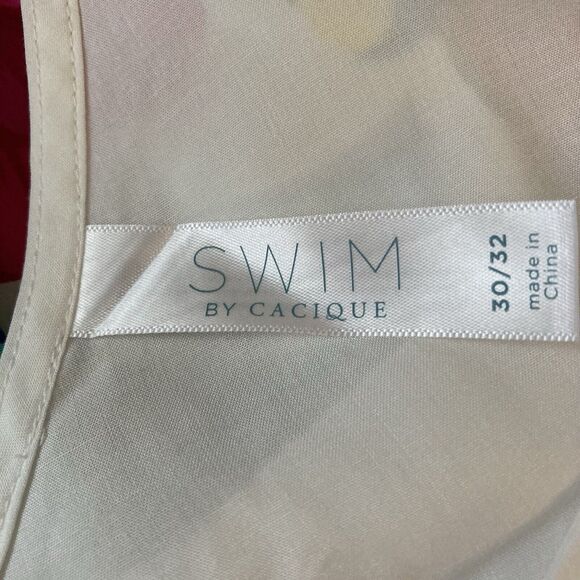 NWOT Swim by Cacique White Multicolored Floral Belted Soft Rayon Coverup 30/32 - Picture 7 of 8